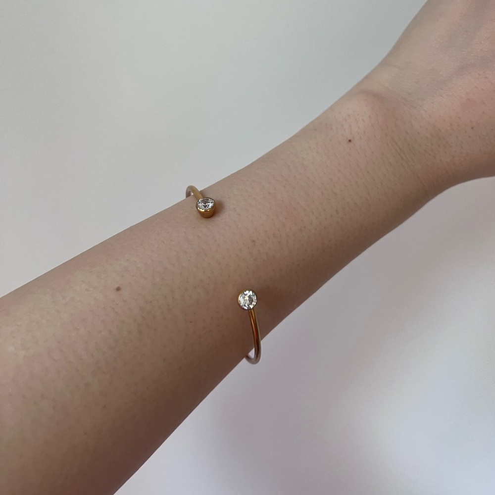 NEW Diamonique Open Bracelet with Diamond Accents